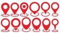 Set of Map pointer. Location symbols. Web location point icon, pointer arrow mark. Vector illustration Royalty Free Stock Photo
