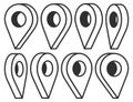 Set of Map pointer. Location symbols. Web location point icon, pointer arrow mark. Vector illustration Royalty Free Stock Photo