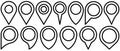 Set of Map pointer. Location symbols. Web location point icon, pointer arrow mark. Vector illustration Royalty Free Stock Photo