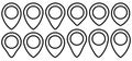 Set of Map pointer. Location symbols. Web location point icon, pointer arrow mark. Vector illustration Royalty Free Stock Photo