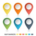 Set of map pointers. vector gradient markers, EPS10 Royalty Free Stock Photo