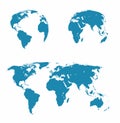 set - map of the world, the two hemispheres