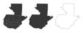 Set of 3 maps of Guatemala - vector illustrations