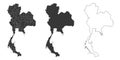 Set of 3 maps of Thailand - vector illustrations