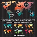 Set of maps of the world, consisting of triangles