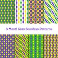 Set of Mardi gras patterns Royalty Free Stock Photo