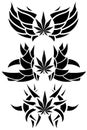 Set of Marijuana leaf tattoos isolated