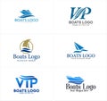 A set of marinas boats transportation logo design