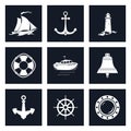 Set of Marine Icons Royalty Free Stock Photo