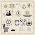 Set of marine icons. vector illustration