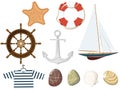 Set of the marine objects.