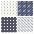 Set of marine seamless patterns Royalty Free Stock Photo