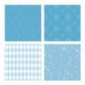 Set of 4 marine themed seamless patterns Royalty Free Stock Photo