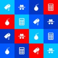 Set Marked key, Incognito mode, Bomb ready explode and Password protection icon. Vector Royalty Free Stock Photo