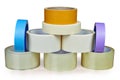 Set of masking tape is stacked in form of pyramid. Royalty Free Stock Photo