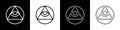 Set Masons symbol All-seeing eye of God icon isolated on black and white background. The eye of Providence in the Royalty Free Stock Photo