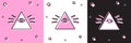 Set Masons symbol All-seeing eye of God icon isolated on pink and white, black background. The eye of Providence in the Royalty Free Stock Photo