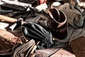 Set master making workshop tanner dark bag traditional purse boots shoes