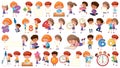 Set of mathematic kids character