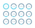 Set mathematical fractions parts of ring template for infographics