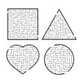 A set of mazes. Game for kids. Puzzle for children. Labyrinth conundrum. Find the right path. Vector illustration