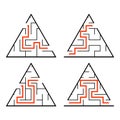 A set of mazes. Game for kids. Puzzle for children. Labyrinth conundrum. Find the right path. Vector illustration