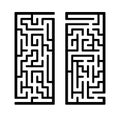 A set of mazes. Game for kids. Puzzle for children. Labyrinth conundrum. Find the right path. Vector illustration