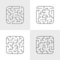 A set of mazes. Game for kids. Puzzle for children. Labyrinth conundrum. Flat vector illustration