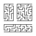 A set of mazes. Game for kids. Puzzle for children. Labyrinth conundrum. Vector illustration