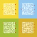 A set of mazes. Game for kids. Puzzle for children. Maze conundrum. Cartoon style. Visual worksheets. Activity page. Color vector Royalty Free Stock Photo