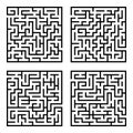 Set of mazes labyrinths.