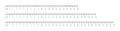 Set of measuring chart with 20cm, 25cm and 30 centimeters. Collection of ruler scale 200mm, 250mm and 300mm with numbers Royalty Free Stock Photo