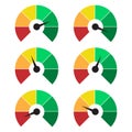 Set of measuring icons. Speedometer or rating meter signs infographic gauge elements Royalty Free Stock Photo