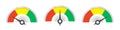 Set of measuring speedometer icons. Infographic gauge elements