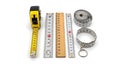 Assorted Measuring Tapes and Rulers for Tailoring Royalty Free Stock Photo