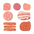 Set of meat products Royalty Free Stock Photo