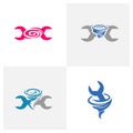 Set of Mechanic Tornado logo vector template, Creative Twister logo design concepts, icon symbol, Illustration