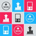 Set Medal, Star and Portable video game console icon. Vector Royalty Free Stock Photo