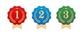 Set of medals for first second and third place. 1st 2nd 3rd medal icons Vector illustration Royalty Free Stock Photo