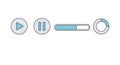 A set of media control icons for play, pause, progress, and loading on a white background Royalty Free Stock Photo