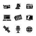 Set of media icons - news, radio, tv, internet Royalty Free Stock Photo