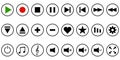 Set media player button icon vector button template for music media player Royalty Free Stock Photo