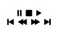 Set of media player button icons.Play and pause buttons,video audio player Eps Royalty Free Stock Photo