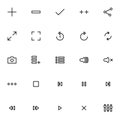 Set of media player line icons on white background, for any occasion Royalty Free Stock Photo