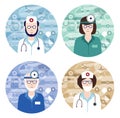 Set of medical avatars Royalty Free Stock Photo