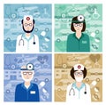 Set of medical avatars Royalty Free Stock Photo
