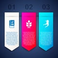 Set Medical book, Plant and Ginger root. Business infographic template. Vector Royalty Free Stock Photo