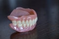 Set of medical denture on table