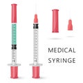 Set of medical disposable syringes. Royalty Free Stock Photo