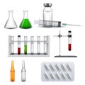 Set of medical elements, chemical icons